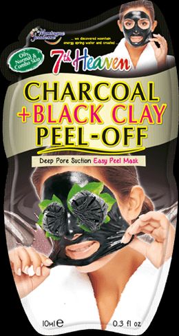 Charcoal + Black clay peel-off من 7The Heaven أفضل ماسكات لنضارة الوجه وتوريده