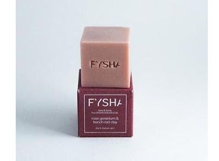 صابون روز جيرانيوم والطين الأحمر الفرنسي Rose Geranium & French Red Clay soap من فيشا Fysha