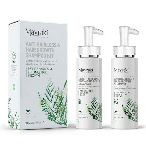 مجموعة شامبو نمو الشعر ومضاد التساقط Hair Growth & Anti Hairloss Shampoo Kit من ميراكي Mayraki
