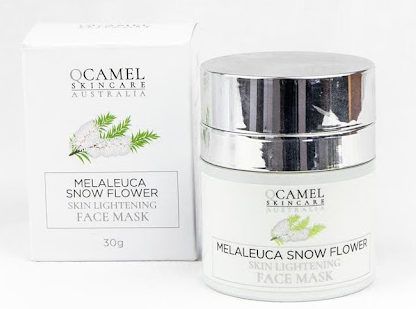 ماسك تفتيح الوجه ميلاليوكا سنو فلاور Melaleuca Snow Flower Skin Lightening Face Mask من كيو كاميل Qcamel 
