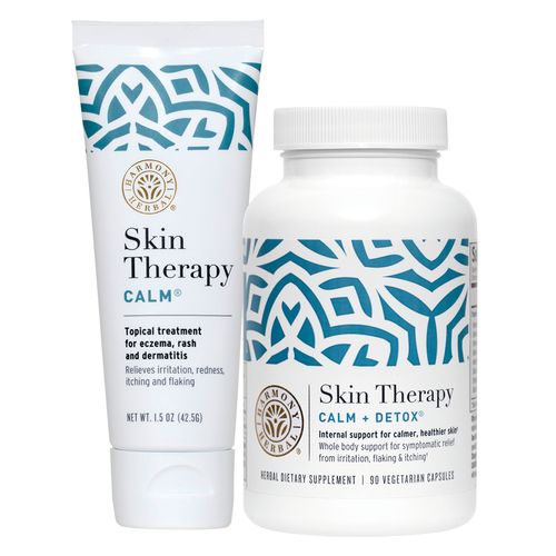 علاج الجلد المهدئ + مكمل الديتوكس Skin Therapy Calm + Detox® DUO Supplement & Topical من هارموني هيربال Harmony Herbal
