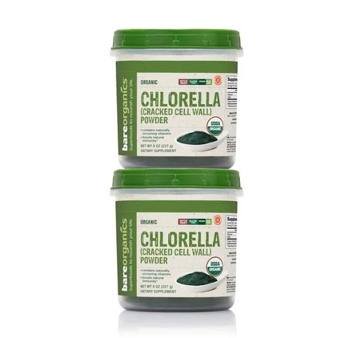 مسحوق شلوريلا العضوي Organic Chlorella Powder Bundle من بارى-أورجانيكس BareOrganics